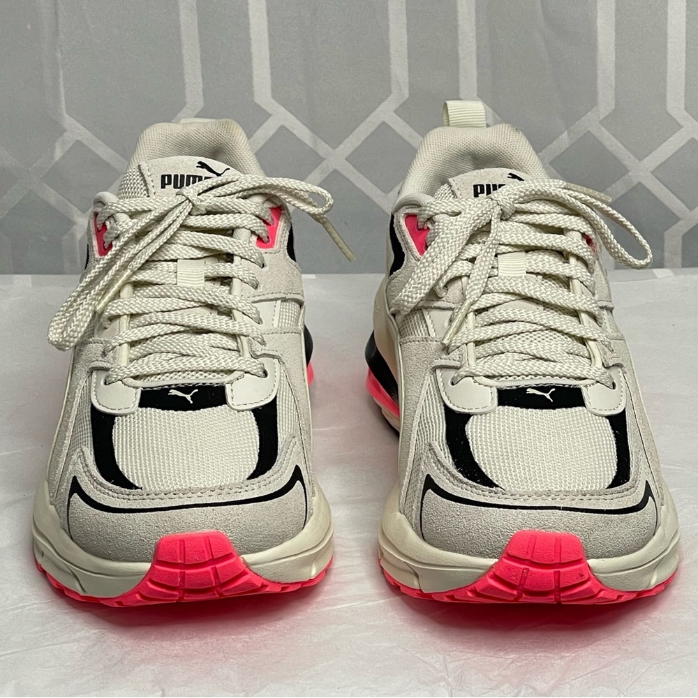 PUMA Women’s Hypnotic LS Vapor Gray Neon Coral Running Sneakers Size 8.5